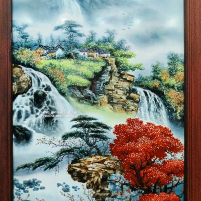 TRANH SỨ KHUNG GỖ - SẮC THU ( VẺ ĐẸP MÙA THU )